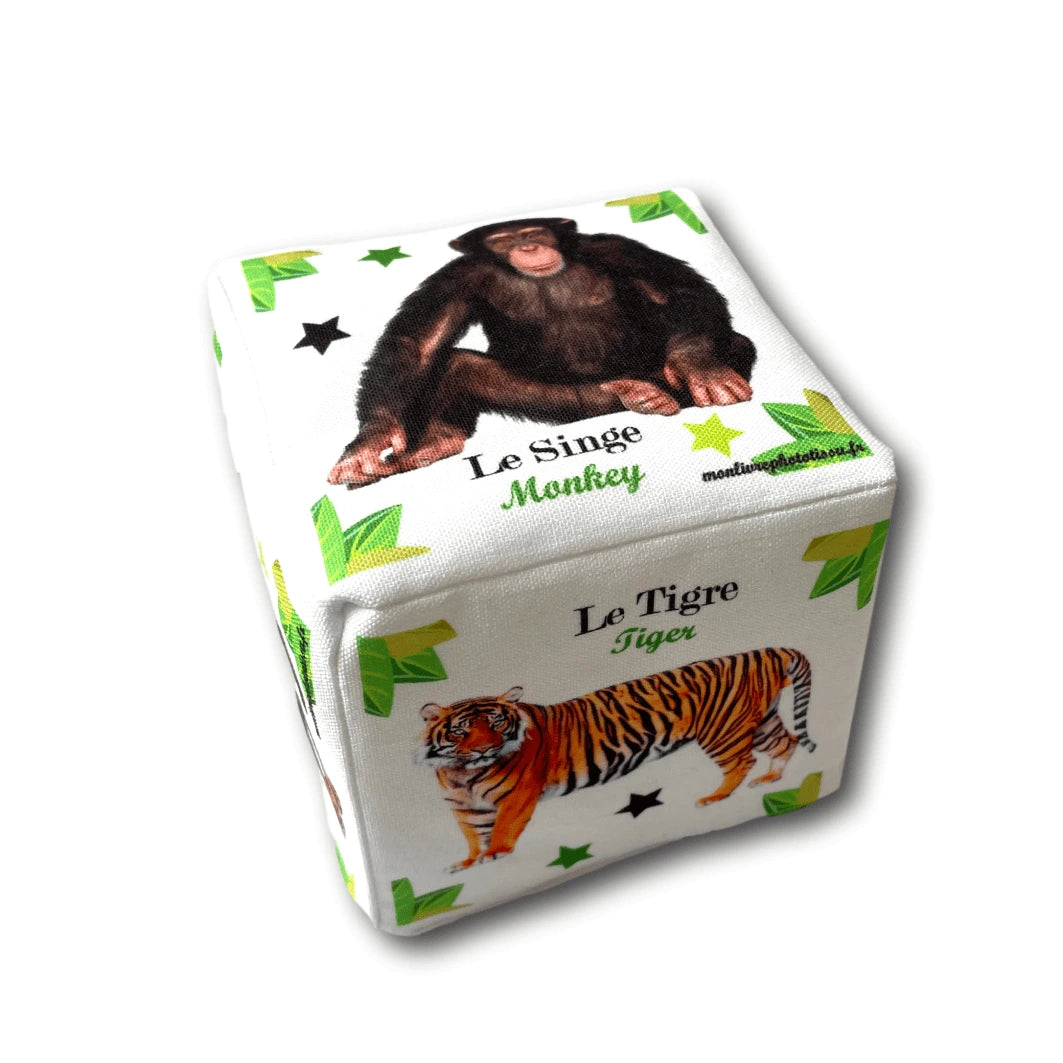 cube d'éveil bébé animaux jungle savane