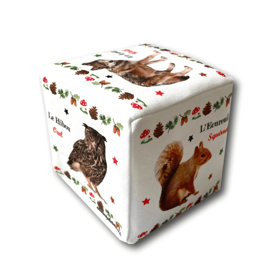 cube éveil bébé tissu animaux jungle foret ferme marins domestiques