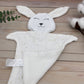 Doudou Lapin double gaze blanche et points dorés