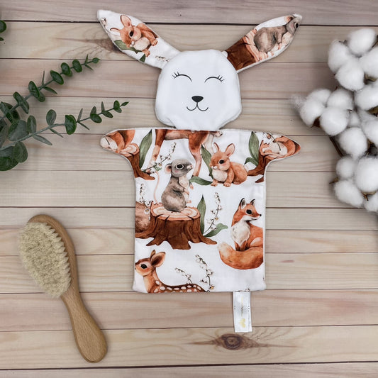 Doudou Lapin tissu Forest lapin écureuil et faon