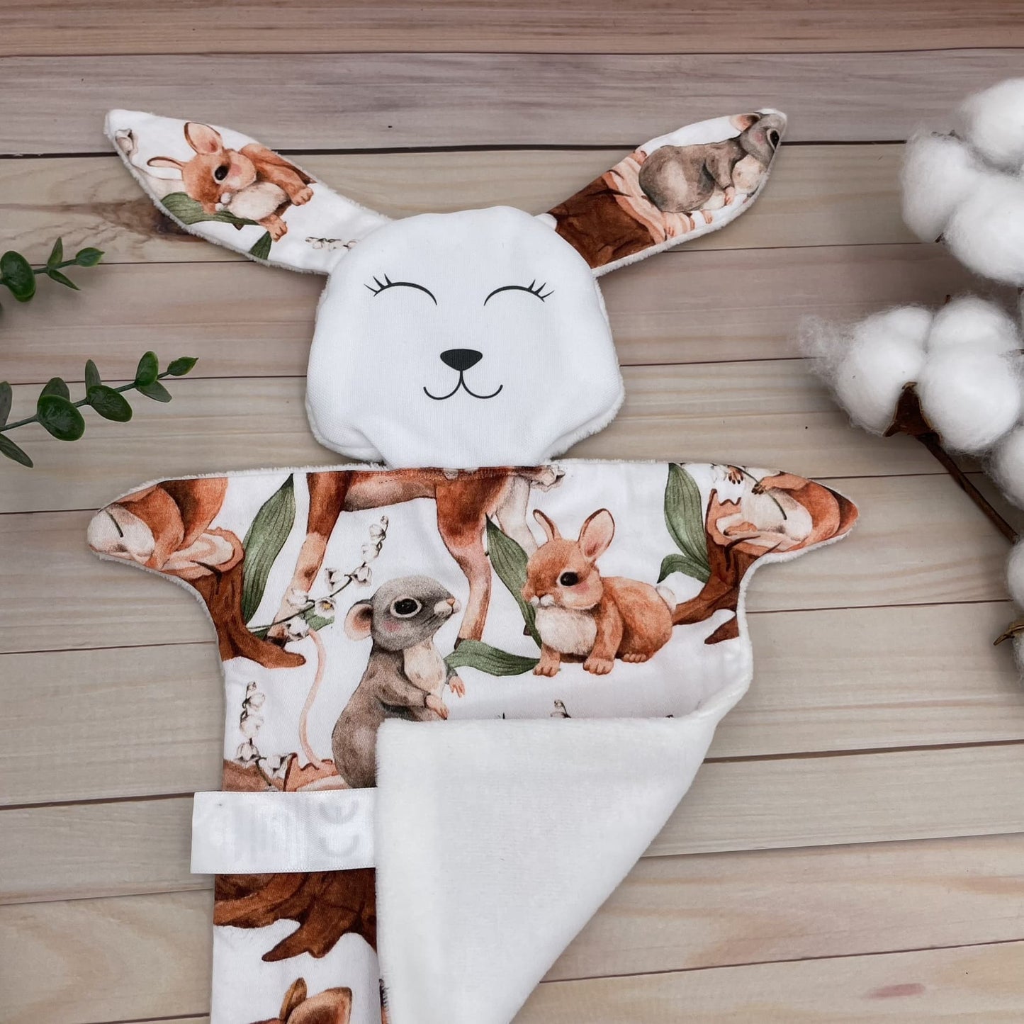 Doudou Lapin tissu Forest lapin écureuil et faon