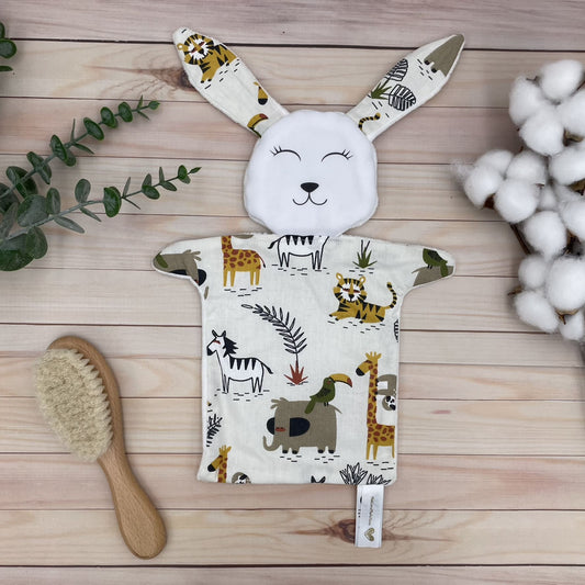 Doudou Lapin tissu animaux de la savane