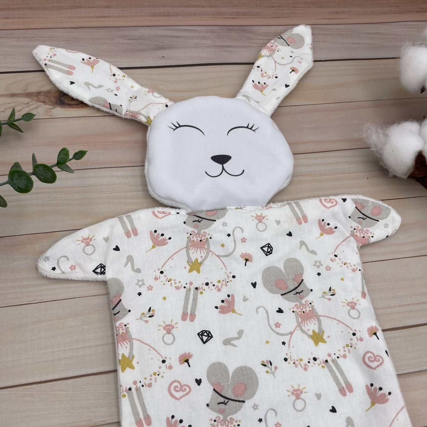 Doudou Lapin tissu petite souris