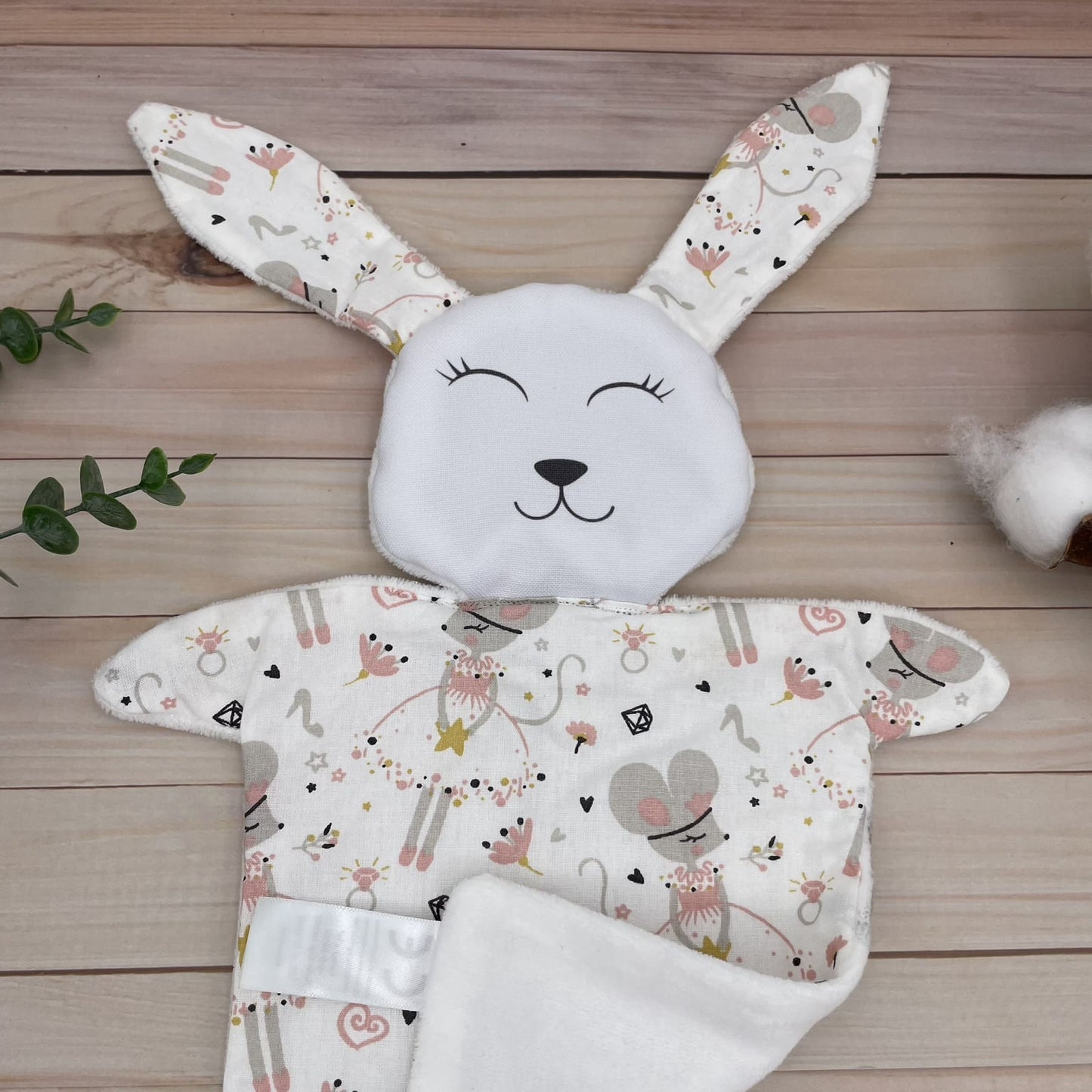 Doudou Lapin tissu petite souris