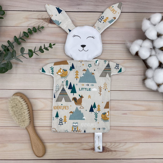 Doudou Lapin tissu renard aventures