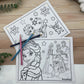 Coloriage recto-verso thème Reine des neiges 100% tissu lavable et réutilisable