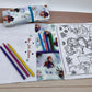 Pochette coloriage et dessin 2 en 1, 100% tissu, lavable et réutilisable thème Reine des neiges