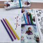 Pochette coloriage et dessin 2 en 1, 100% tissu, lavable et réutilisable thème Reine des neiges