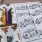 Pochette coloriage et dessin 2 en 1, 100% tissu, lavable et réutilisable thème Pat Patrouille