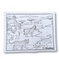 Coloriage recto-verso thème Animaux de la Jungle, 100% tissu lavable et réutilisable