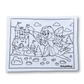 Coloriage recto-verso thème Féérique, princesse, licornes, 100% tissu lavable et réutilisable