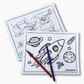 Coloriage recto-verso thème Avion et Fusée, 100% tissu lavable et réutilisable