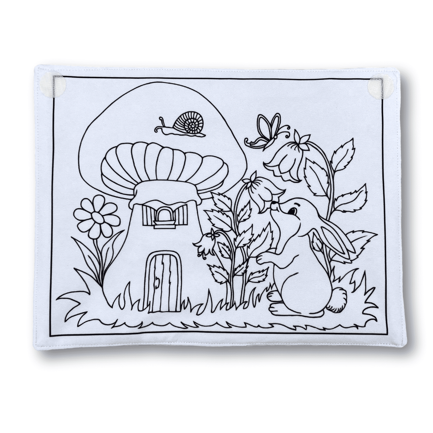 Coloriage recto-verso thème Animaux de la Forêt, 100% tissu lavable et réutilisable