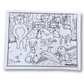 Coloriage recto-verso thème Animaux de la Forêt, 100% tissu lavable et réutilisable