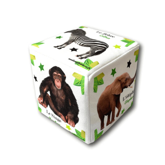 cube d'éveil bébé animaux jungle savane 