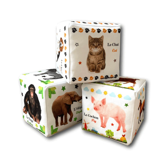 cube d'éveil bébé jouet animaux domestiques jungle ferme