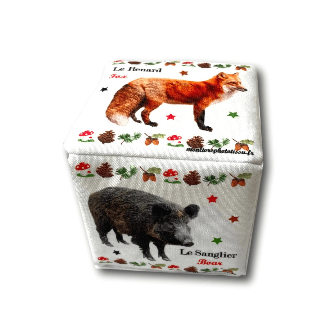 Lot 3 Cubes d'éveil éducatifs en tissu - Animaux domestiques, marins, forêt