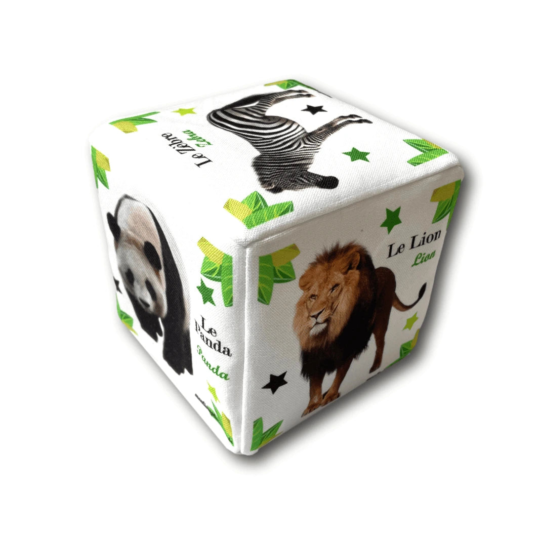 cube éveil bébé tissu animaux jungle foret ferme marins domestiques
