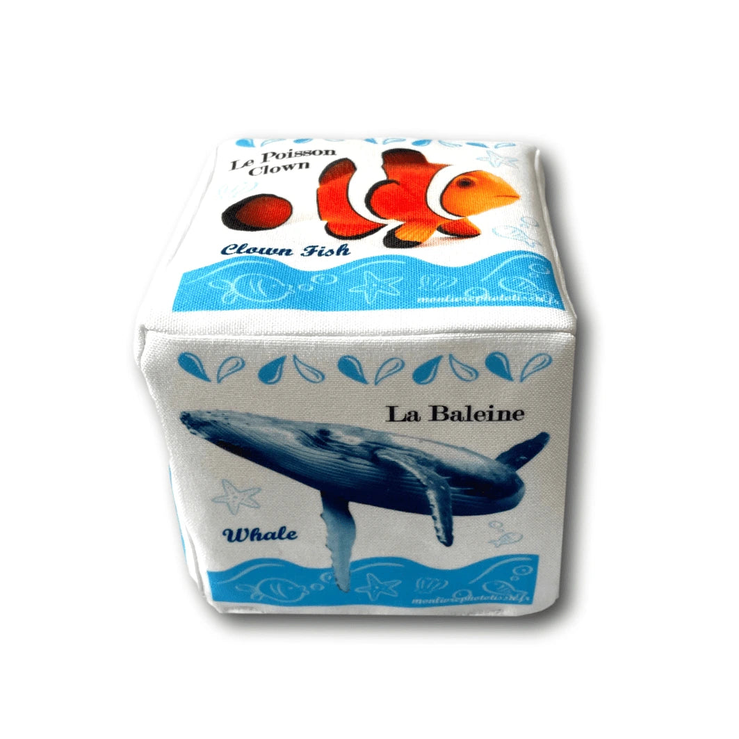 cube éveil bébé tissu animaux jungle foret ferme marins domestiques