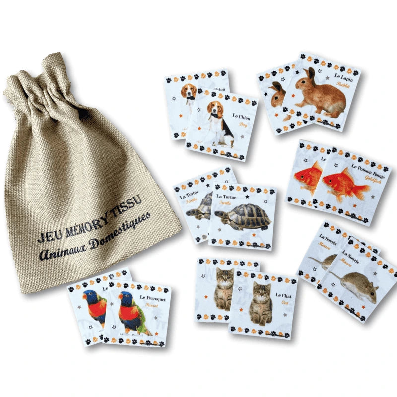 Jeu memory enfant animaux domestiques carte mémoire éducative