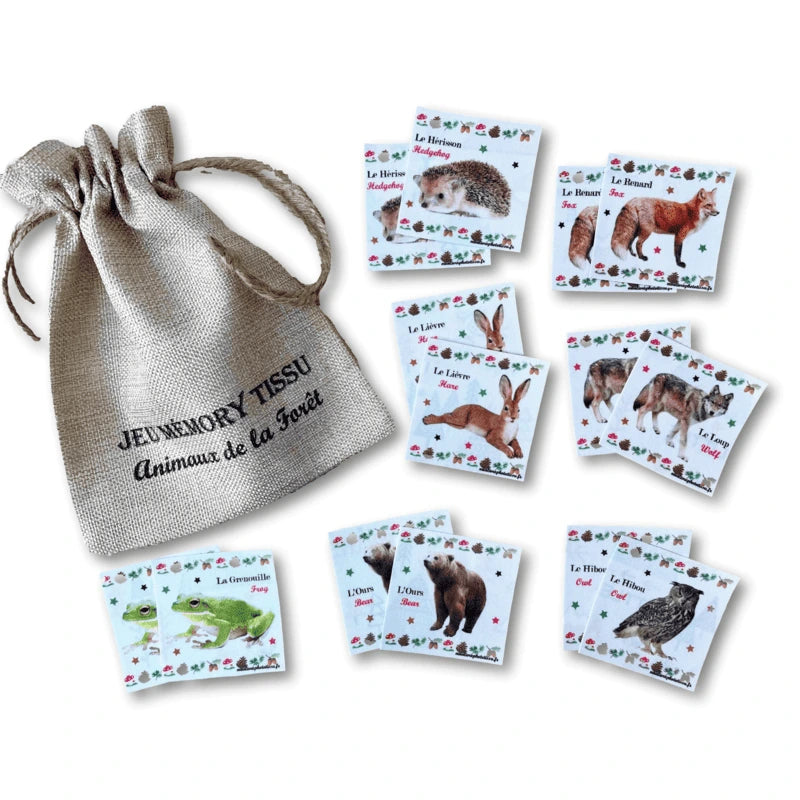 jeu de cartes mémoires mémory animaux de la forêt