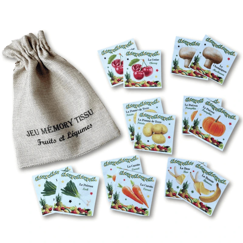 jeu de cartes mémoires mémory fruits et légumes