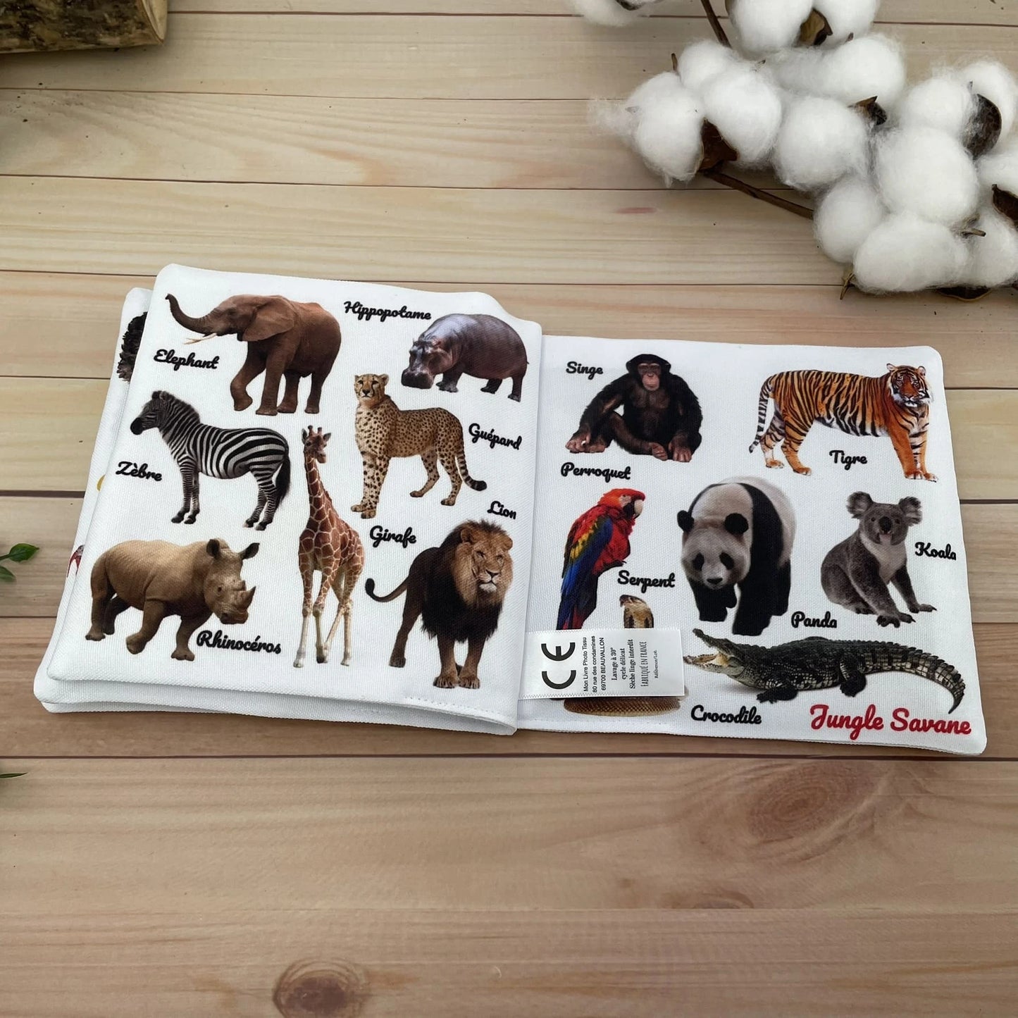 livre bébé imagier animaux jungle savane