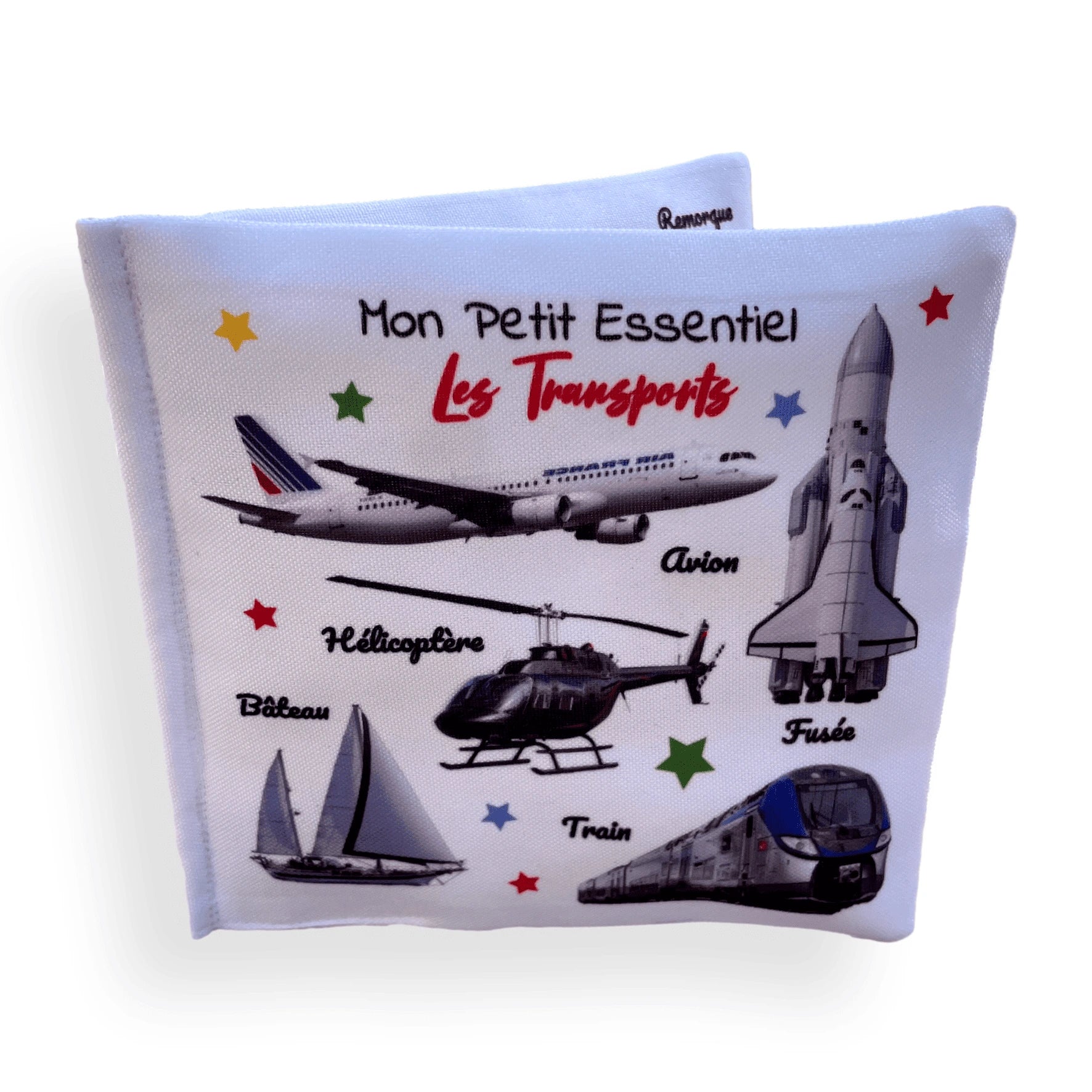 livre imagier tissu transports