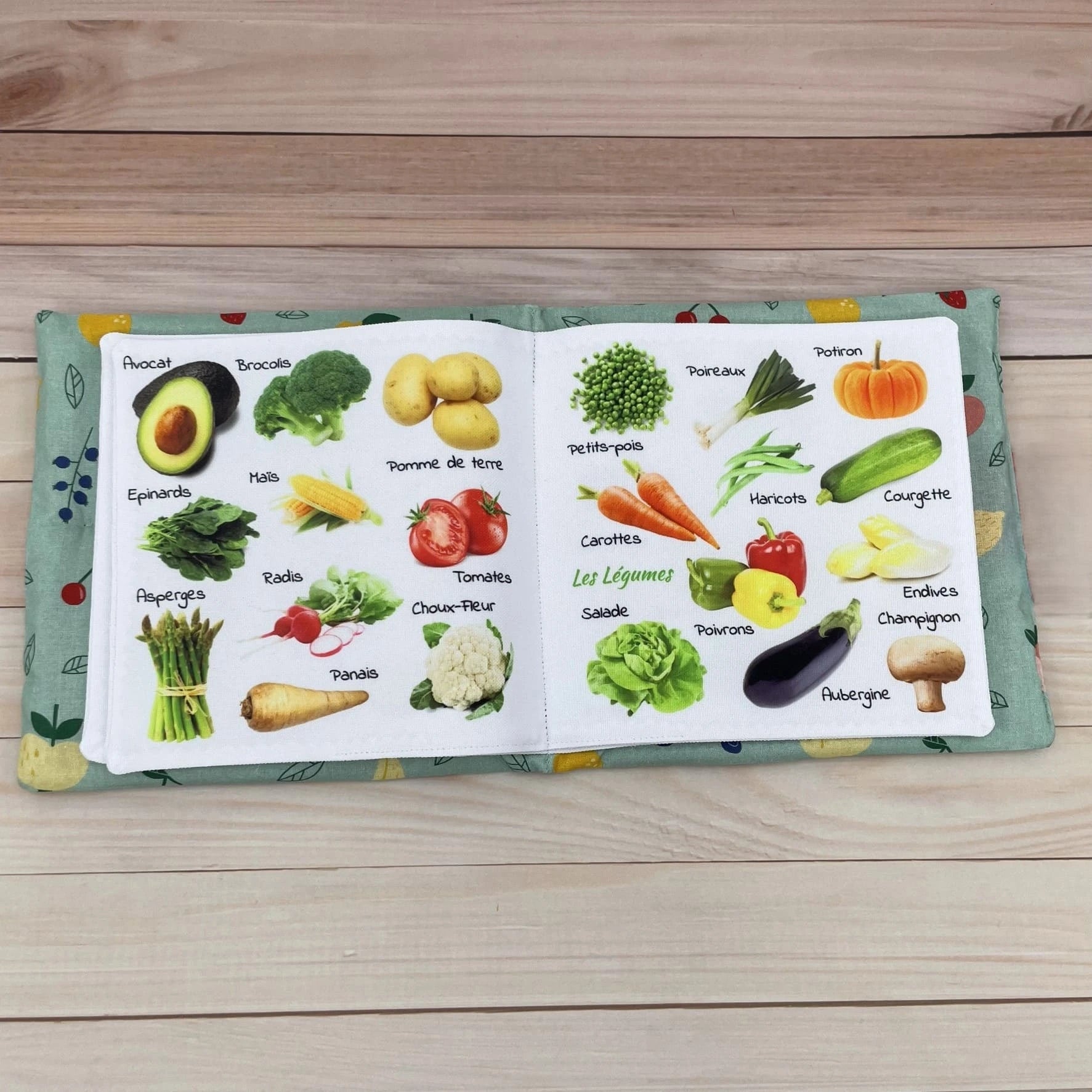 livre d'éveil bébé apprentissage légumes