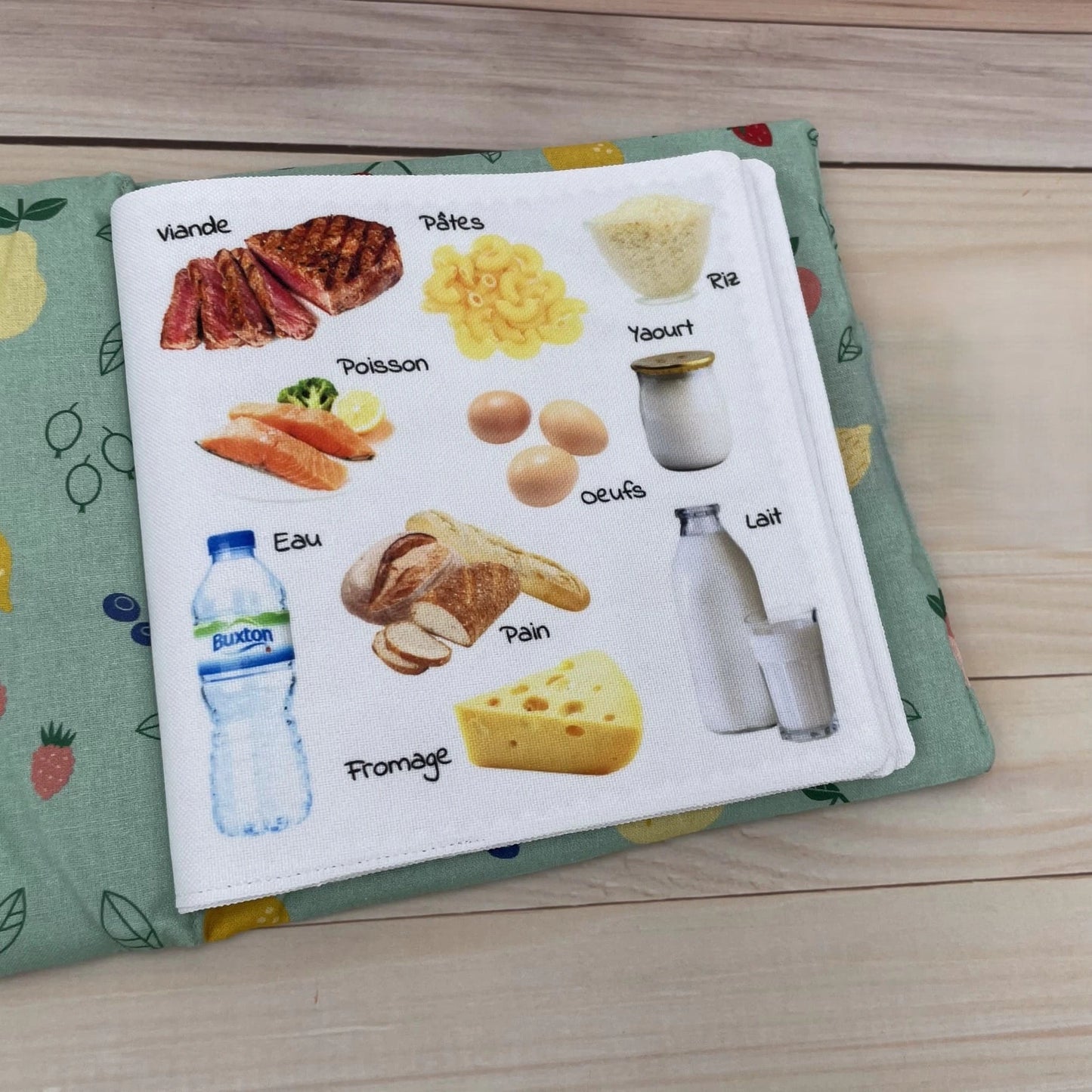 livre d'éveil bébé nourriture viande yaourt lait