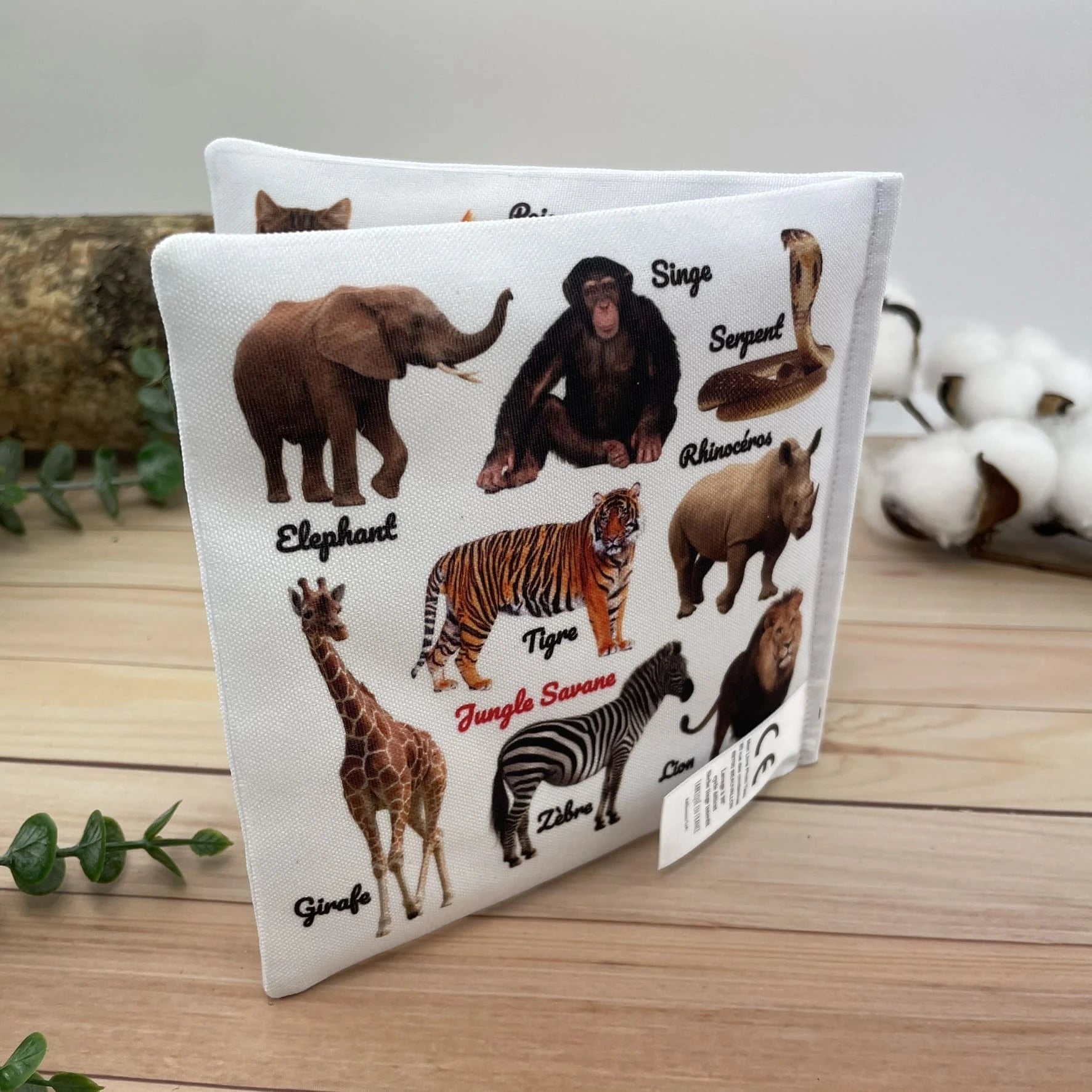 livre tissu imagier animaux