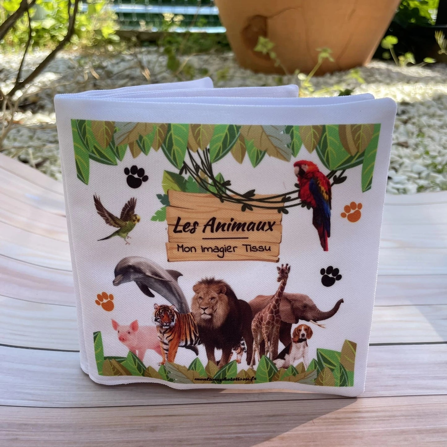 livre bébé tissu apprentissage language animaux