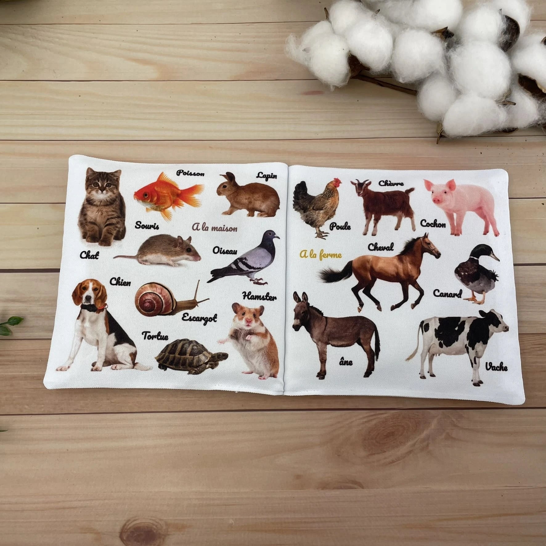 livre tissu animaux