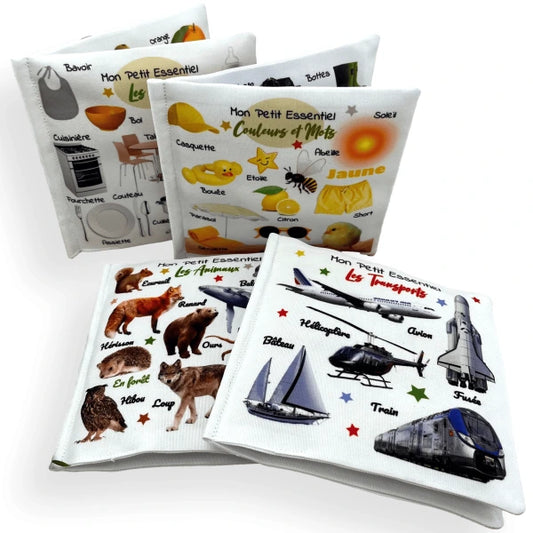 livre d'éveil imagier bébé animaux véhicules repas couleurs mots