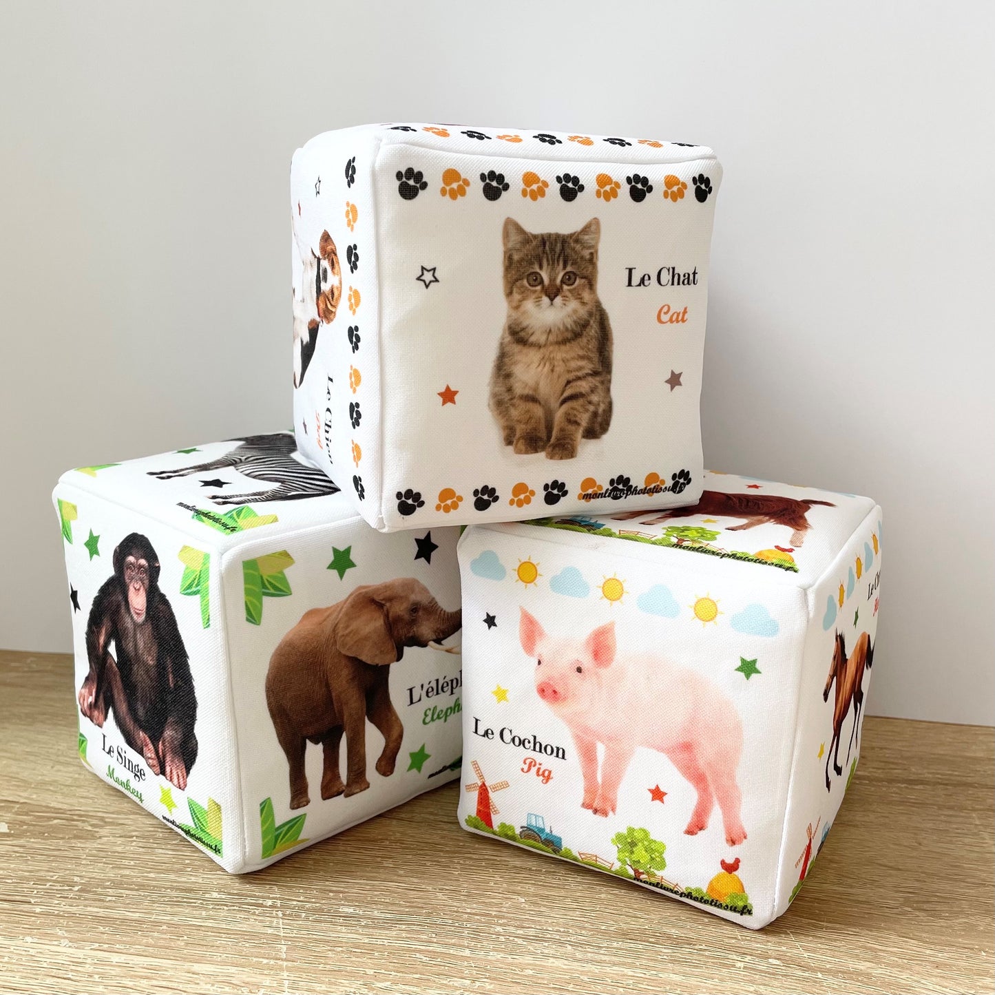 cube d'éveil bébé jouet animaux domestiques jungle ferme