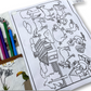 Pochette coloriage et dessin 2 en 1, 100% tissu, lavable et réutilisable thème Animaux